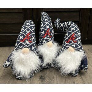 Lot 3 Atlanta Braves Gnomes Memory Company Decoration MLB Baseball Christmas